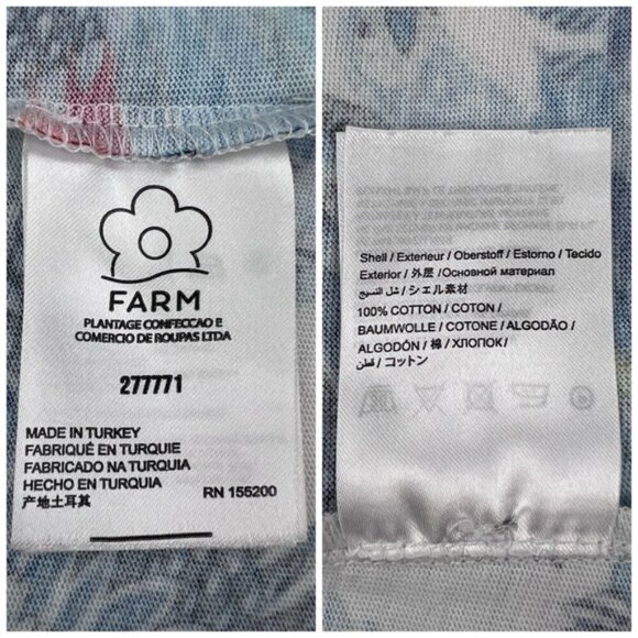 FARM Rio Aves Graphic T-shirt Women Sz. XS Safari Birds Parrots Rainbow Tropical - Picture 5 of 9